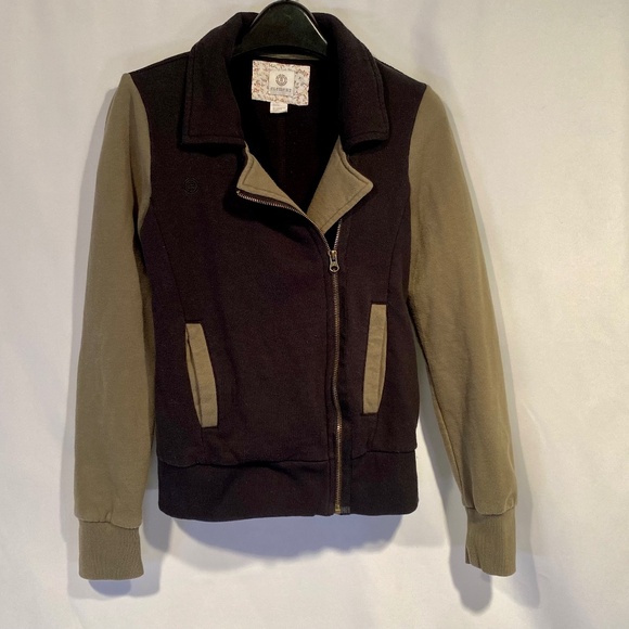 Element Zip Down Women’s Fitted Black and Green Jacket Size S/P - Picture 1 of 8
